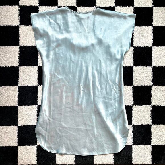 Vintage Blue Satin Slip L - Picture 3 of 4